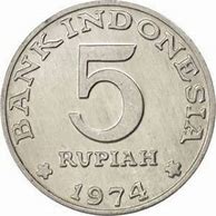 5 Rupiah Tahun 1974